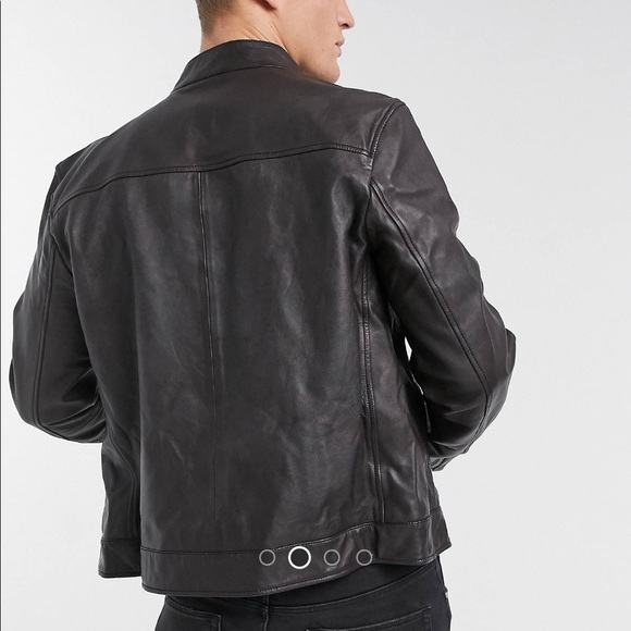 ASOS Leather Racer Jacket - Picture 2 of 8